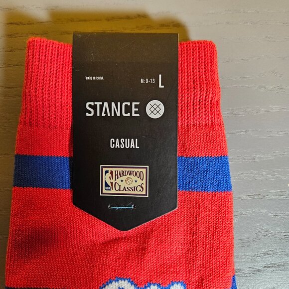 Stance NBA Hardwood Classics LA Clippers Crew Socks Men's Size Large (9-13) Red - Picture 2 of 5